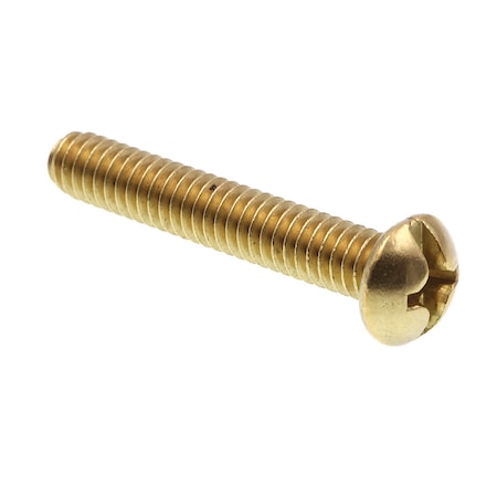 Prime-Line Machine Screw, Round, Phil/Sltd Comb Drive 1/4in-20 X 1-1/2in Solid Brass 50PK 9005490